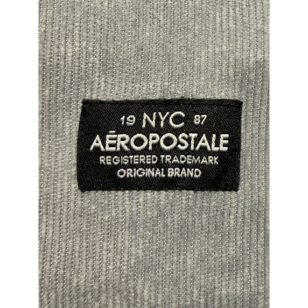 Aeropostale Corduroy Hooded Shirt XL Gray Casual Streetwear Skate Surf Shacket - Picture 3 of 7